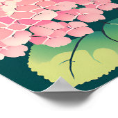 ピンクの紫陽花の花の絵画 ポスター (角)
