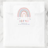 ピンクの紫+青でレインボーバースデーパーティーの装飾 スクエアシール (バッグ)