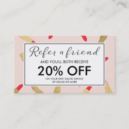 ピンクの紹介カードのラグジュアリーグレームリップスティックパターン 紹介カード