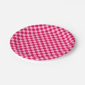 ピンクの組み合わせクラシックチェッカーボード(STaylor) ペーパープレート (アングル)