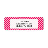 ピンクの組み合わせクラシックチェッカーボード(STaylor) ラベル (正面)