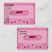 ピンクの組合せテープ 名刺 (正面/裏面)