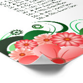 ピンクの結婚ハイビスカスの10テーブルのシーティングチャート ポスター (角)