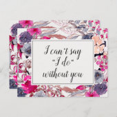 ピンクの結婚フローラの花嫁の提案カード ポストカード (正面/裏面)