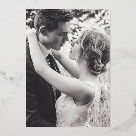 ピンクの結婚ブーゲンビリアの誓いの更新金ゴールドピンク 箔招待状 (裏面)