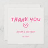 ピンクの結婚式お礼カード シーズンカード (正面/裏面)