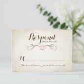 ピンクの結婚式に参加しよう 鹿の角の出欠確認カード 出欠カード (スタンド正面)