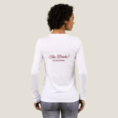 ピンクの結婚式のベル 結婚式の日付 トライブレンドTシャツ (背面全体)