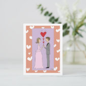 ピンクの結婚式のポストカード ポストカード (スタンド正面)