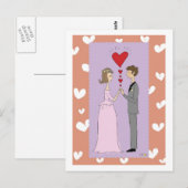 ピンクの結婚式のポストカード ポストカード (正面/裏面)