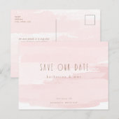 ピンクの結婚式のポストカード Save our Date ポストカード (正面/裏面)