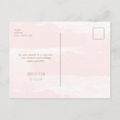 ピンクの結婚式のポストカード Save our Date ポストカード (裏面)