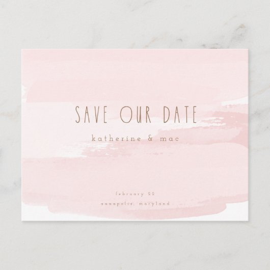 ピンクの結婚式のポストカード Save our Date ポストカード (正面)