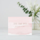 ピンクの結婚式のポストカード Save our Date ポストカード (スタンド正面)