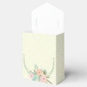 ピンクの結婚式の引き出物ボックスあなたの写真モノグラムイエロー フェイバーボックス (オープン)