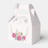 ピンクの結婚式の引き出物ボックスあなたの写真モノグラム名 フェイバーボックス (正面サイド)