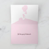 ピンクの結婚式の招待状でかわいらしい新婦付添人ありがとう サンキューカード (内部)