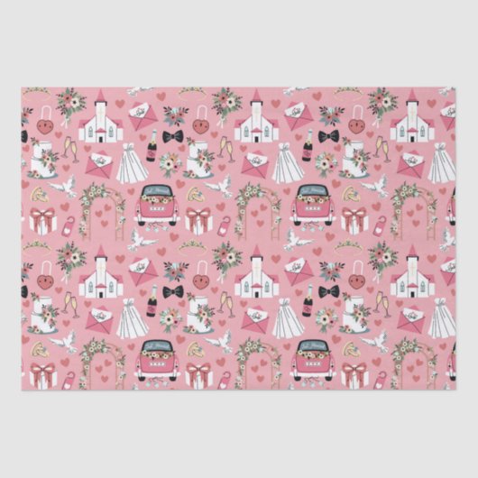 ピンクの結婚式の日 薄葉紙 (正面)