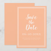 ピンクの結婚式のSave The Date - 最小限の発表 (正面/裏面)