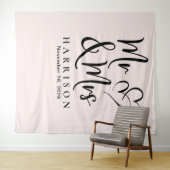 ピンクの結婚式写真用背景 タペストリー (インサイチュ(横))