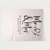 ピンクの結婚式写真用背景 タペストリー (正面(横))