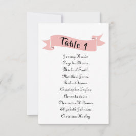 ピンクの結婚式席次表 招待状