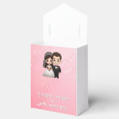 ピンクの結婚式招待状とダイヤモンドスパークル フェイバーボックス (オープン)