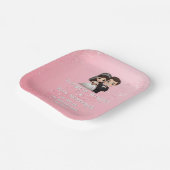 ピンクの結婚式招待状とダイヤモンドスパークル ペーパープレート (傾斜あり)