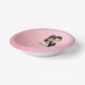 ピンクの結婚式招待状とダイヤモンドスパークル ペーパーボウル (傾斜あり)