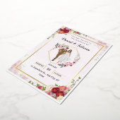 ピンクの結婚式招待状テンプレート結婚式の招待 箔招待状 (回転した状態)