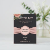 ピンクの結婚式招待状ポストカード ポストカード (スタンド正面)
