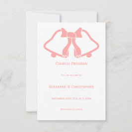 ピンクの結婚式 プログラムベルとリボン