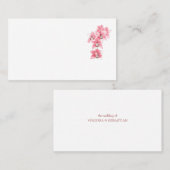 ピンクの結婚蘭の名札 プレイスカード (正面/裏面)