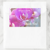 ピンクの結婚蘭の花 長方形シール (バッグ)