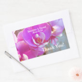 ピンクの結婚蘭の花 長方形シール (封筒)