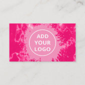 ピンクの絞り染めの水色あなたのロゴをアップロード 名刺 (正面)