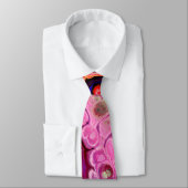 ピンクの絞り染めの色調の大理石 ネクタイ (タイ)