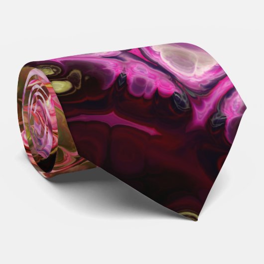 ピンクの絞り染めの色調の大理石 ネクタイ (ロール)