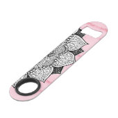 ピンクの絞り染めのBohoの芸術的な手描きの曼荼羅 スピード栓抜き (裏面アングル)