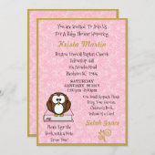 ピンクの絵本ベイビーシャワー 招待状 (正面/裏面)