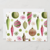 ピンクの緑で雪のスクリプトを許可クリスマスの写真 シーズンカード (裏面)