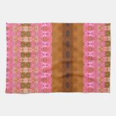 ピンクの緑と金ゴールド キッチンタオル (横)