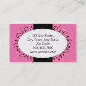 ピンクの緑のウエディングケーキのベーカリーの名刺 名刺 (裏面)