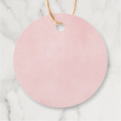 ピンクの緑のカボチャエレガントの秋の赤ちゃんシャワー フェイバータグ (裏面)