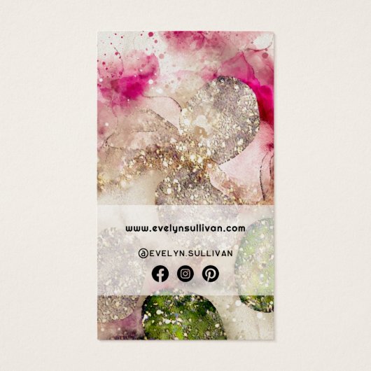 ピンクの緑のグリッターの水のカラーパッケージの挿入 (裏面)