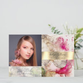 ピンクの緑のグリッターの水色のパンフレット (スタンド正面)