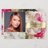 ピンクの緑のグリッターの水色のパンフレット (正面/裏面)