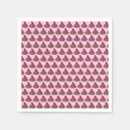 ピンクの緑のジューシーなスイカのスライス果実 スタンダードカクテルナプキン