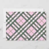 ピンクの緑のタータンチェックの格子模様のクリスマスフォトカード シーズンカード (裏面)
