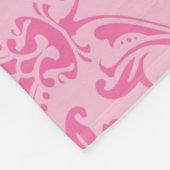 ピンクの緑のダマスク織のヒョウのブランケット フリースブランケット (角)